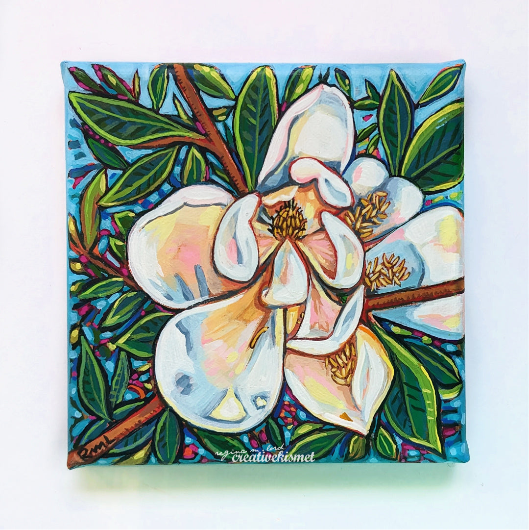 Magnolia Bright - 6 x 6 Original Artwork