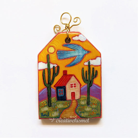 Wall Ornament - Desert Home - Wood Art Tag