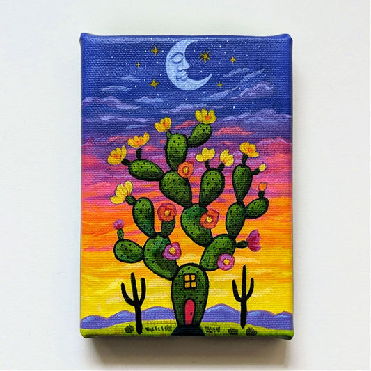 Canvas Block Print - Cactus Home