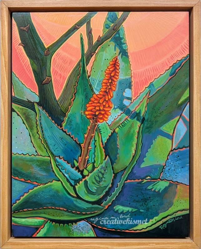 Agave Blooming - 11 x 14 Framed Original Artwork