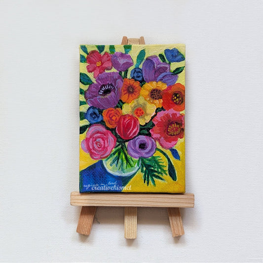 Mini Bouquet - Gathered Joy - 2.5 x 3.5 Original Art