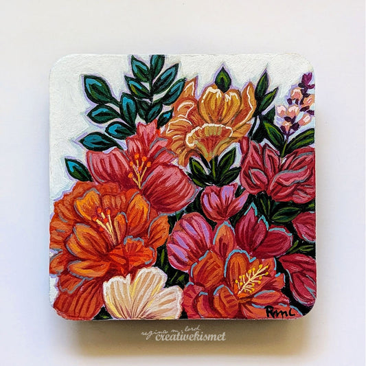Floral Dreams - 4 x 4 Original Art