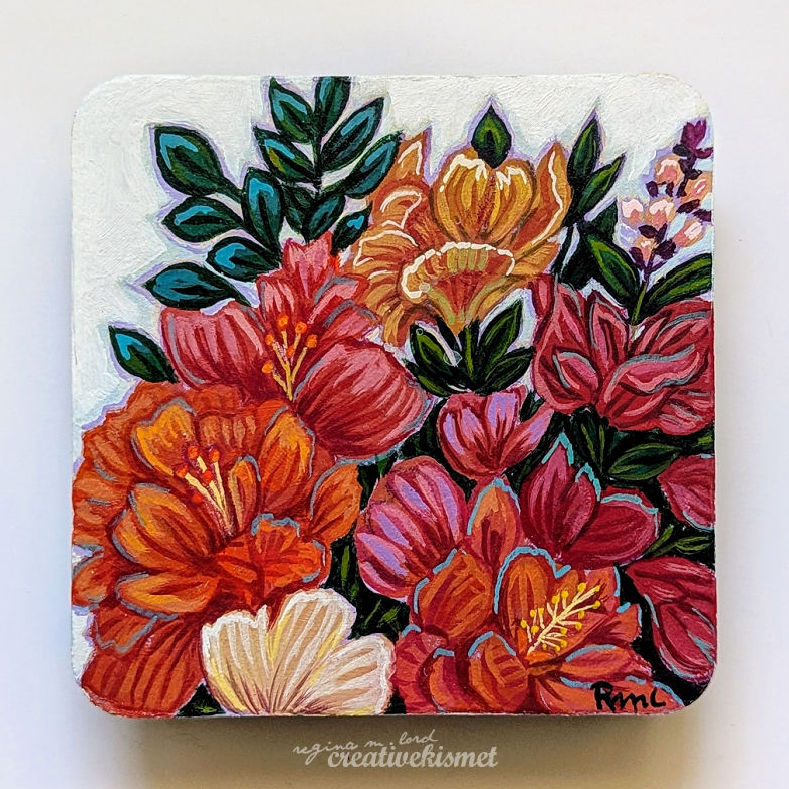 Floral Dreams - 4 x 4 Original Art