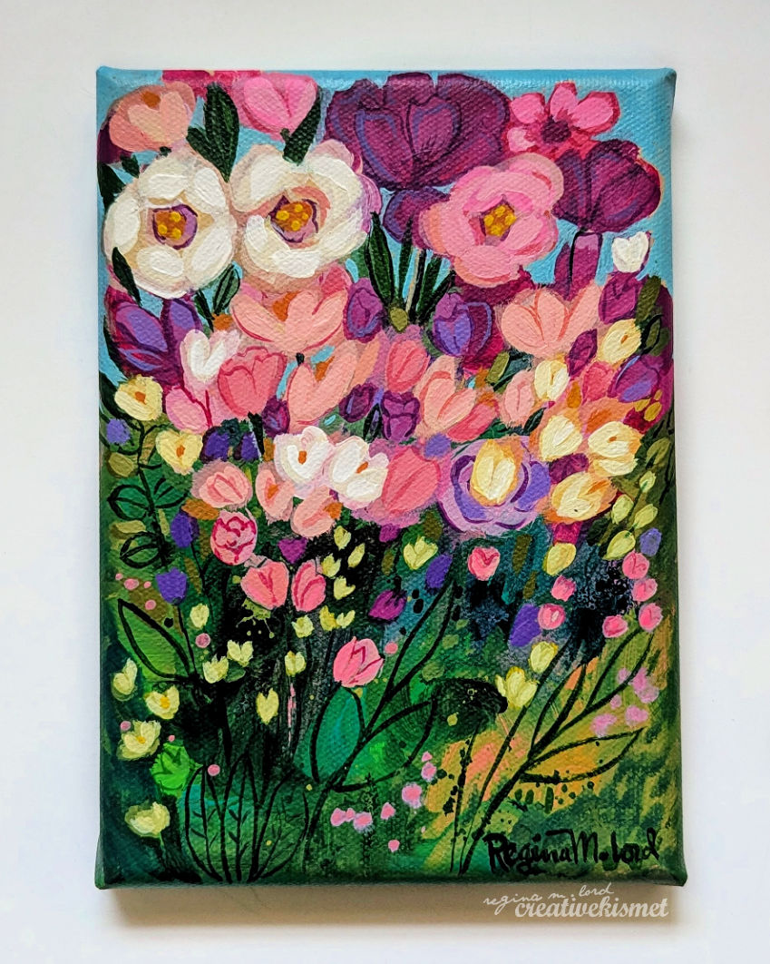 Blushing Blooms - 5 x 7 Original Artwork