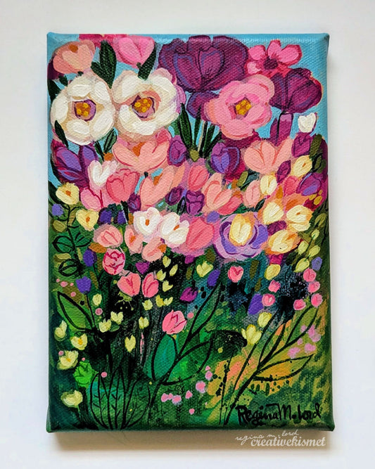Blushing Blooms - 5 x 7 Original Artwork