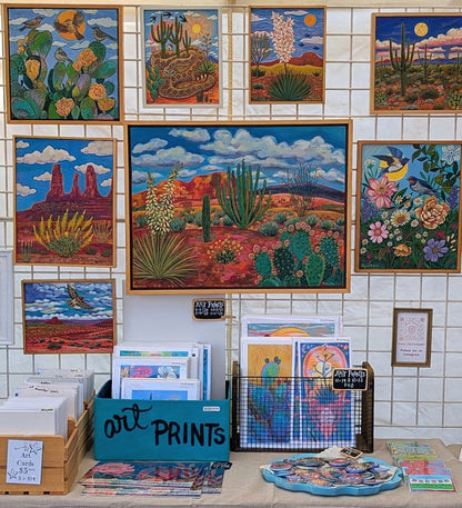 Desert Cactus Dream - 18 x 24 Framed Original Artwork