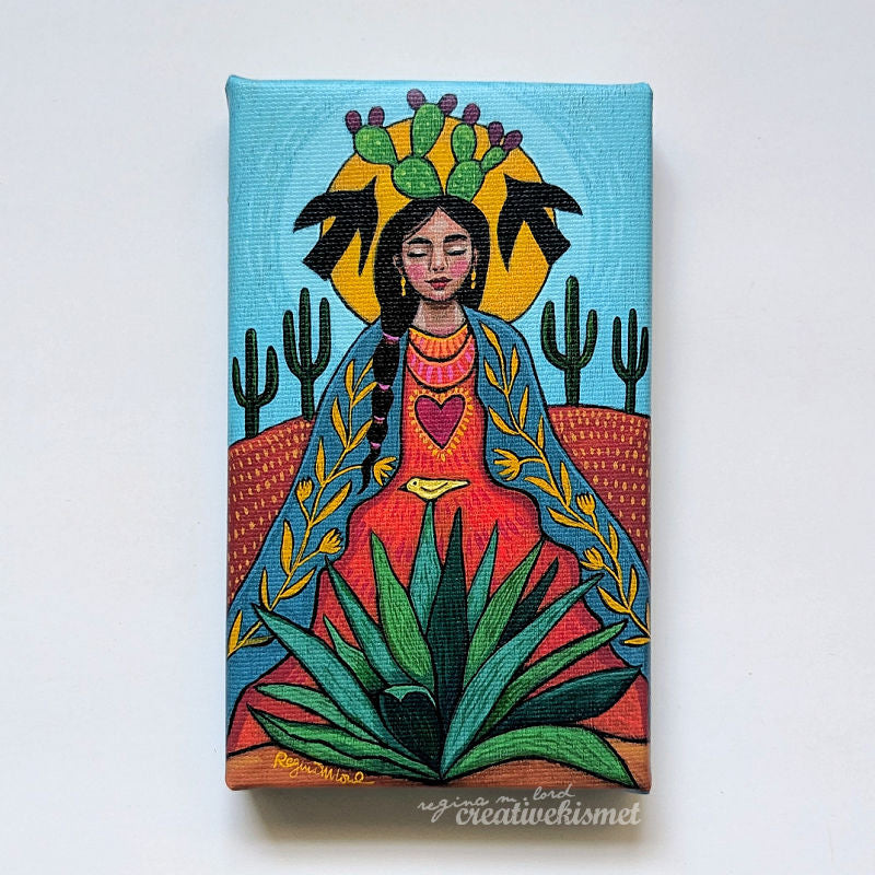 Canvas Block Print -Desert woman