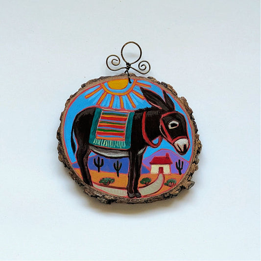 2025 Wood Slice Ornament - House Donkey