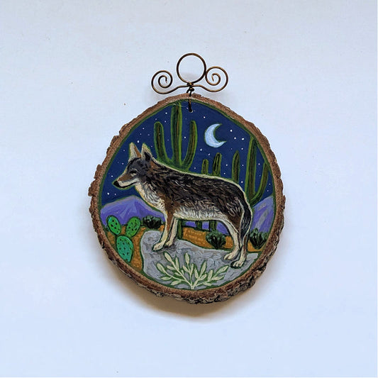2025 Wood Slice Ornament - Desert Coyote