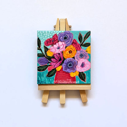 Mini Bouquet - Floral Dream - 3 x 3 Original Art