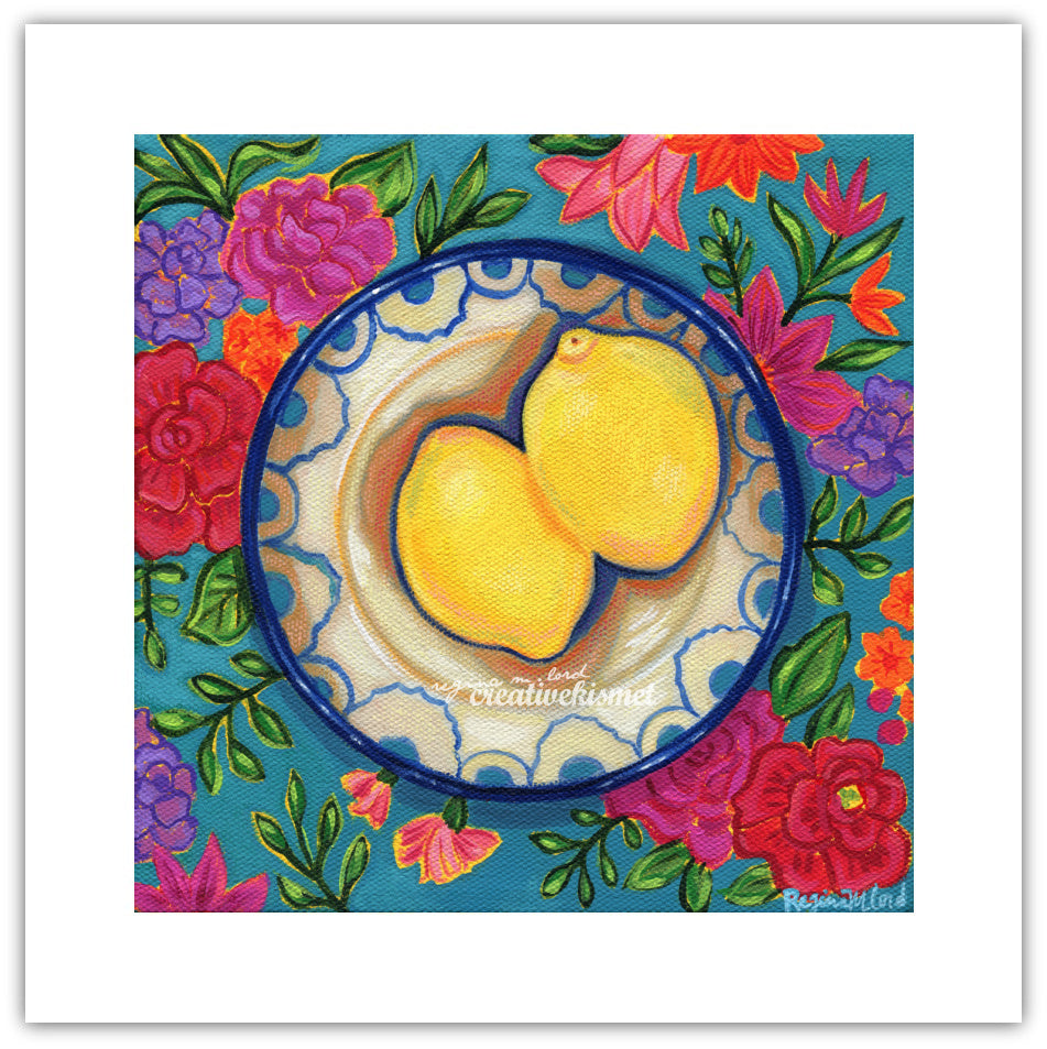 Two Lemons - 8x8 Art Print