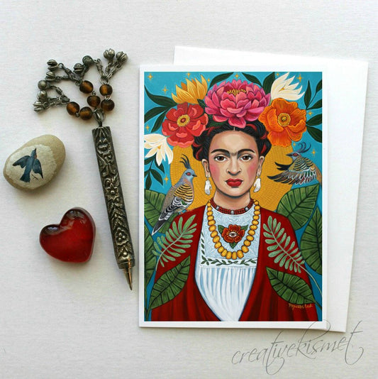 MexicanArtist with Doves - 5x7 Art Card with Envelope