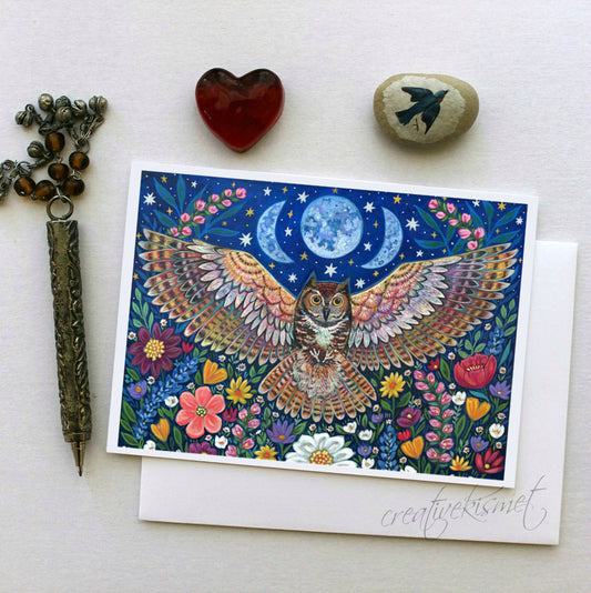 Owl Moon - 5x7 Art Card with Envelope