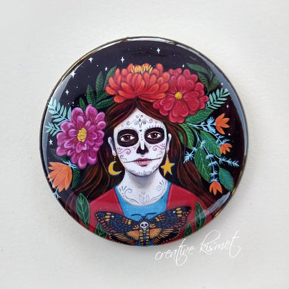 Day of the Dead - Under the Crescent Moon - Pocket Mirror