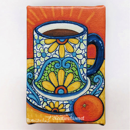 Canvas Block Print - Tangerine Morning