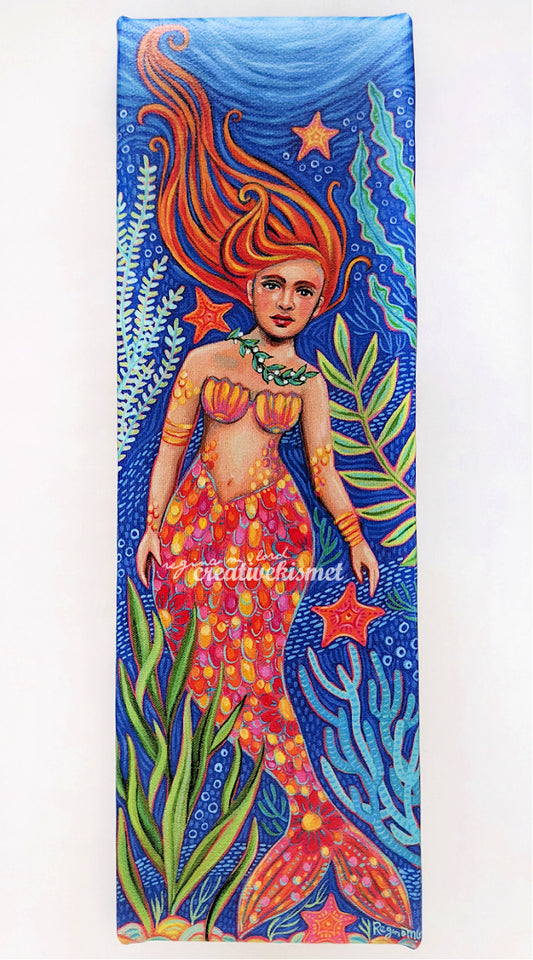 Canvas Block Print - Underwater Love Mermaid