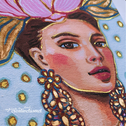 Golden Girl - Art Print with Gold Accents